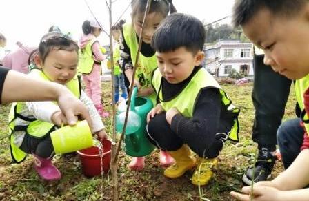 幼儿园黄桃基地植树节活动